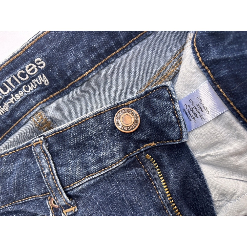 Maurices High-Rise Curvy Jeans Blue Denim Straight Leg Stretch